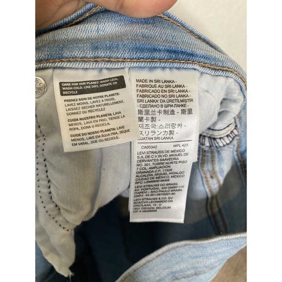 LEVI’S 724 HIGH RISE STRAIGHT Crop Distressed Jeans Blue Women’s 32 X 26 - Picture 10 of 12